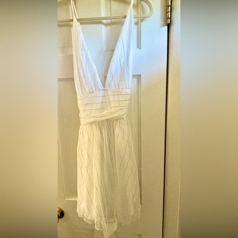 Never Worn Lucy In The Sky Dress, Size M, silver lines as design